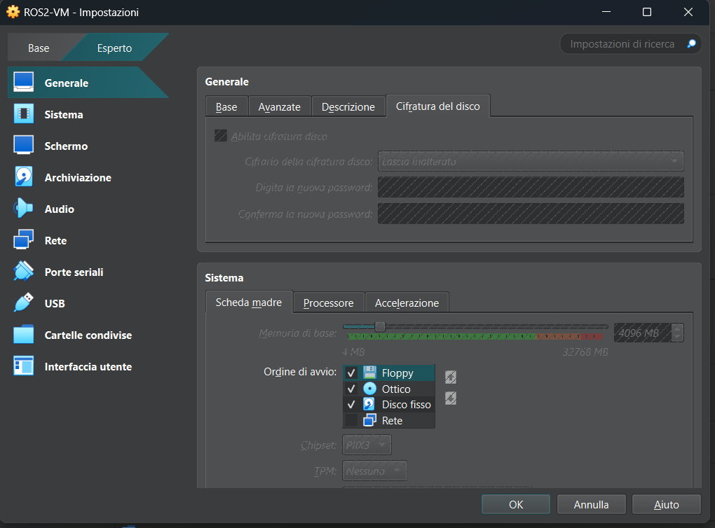Virtual machine settings home